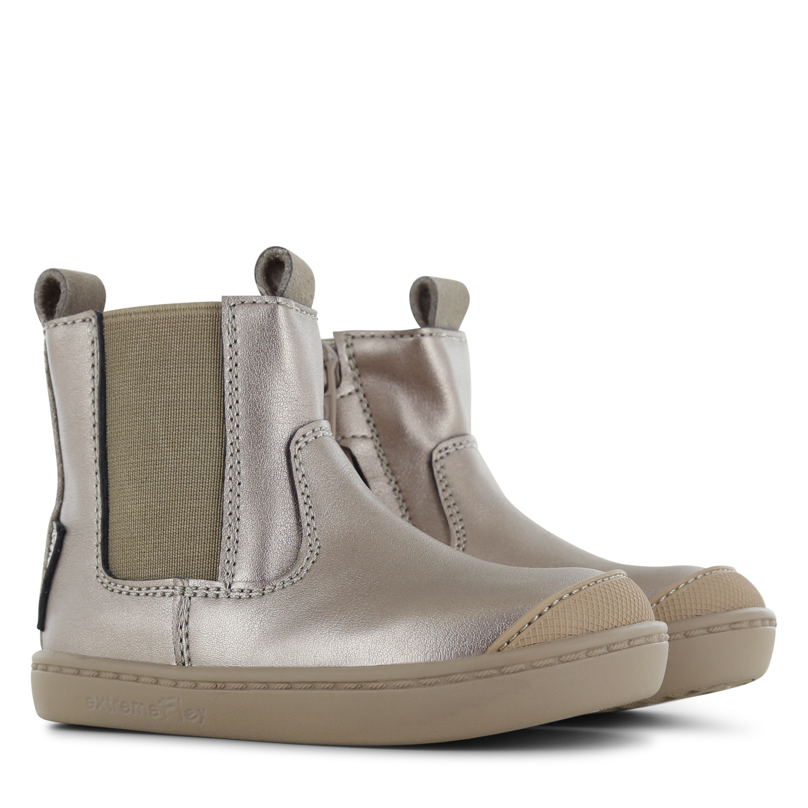 Shoesme champagne chelsea bootje Metallic, Microfiber leer, Suède | Sale