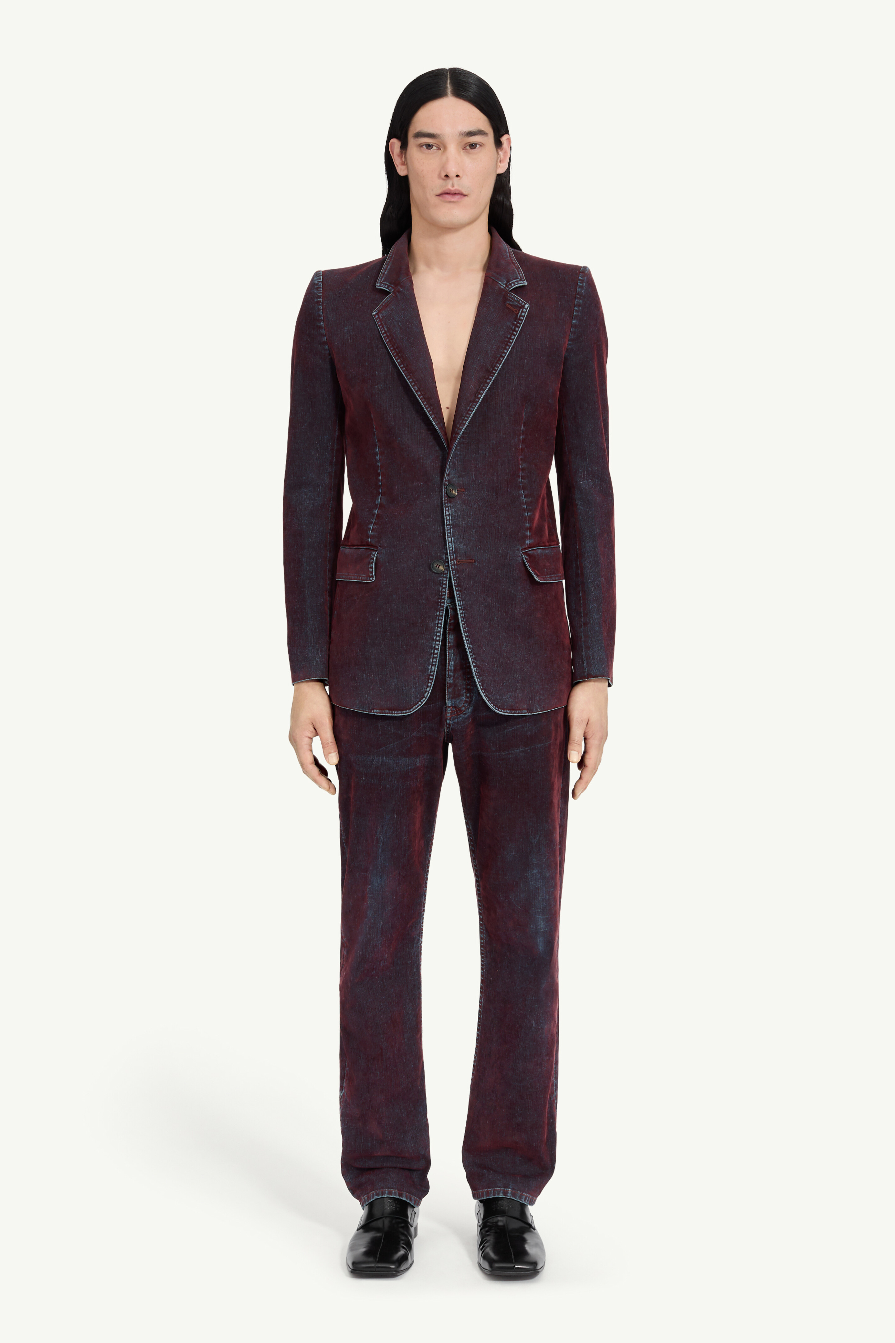 Veste de costume en denim effet velours pour homme | MM6