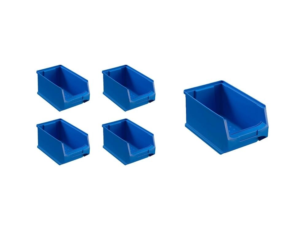 PROREGAL Value Pack 5 x Blauwe opbergdoos 3,0 HxBxD 12,5 x 14,5 x 23,5 cm 2,8 liter opbergcontainer Opbergdoos