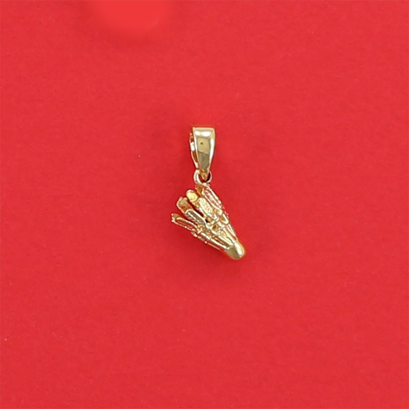 Pendentif volant de badminton  - Plaqué or