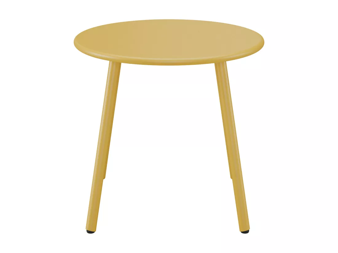 Table d'appoint de jardin en métal ronde - Jaune moutarde - MIRMANDE de MYLIA