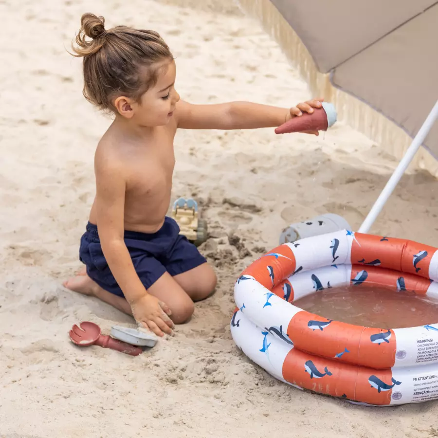 Swim Essentials Aufblasbarer Pool Red-White Whale 60 cm