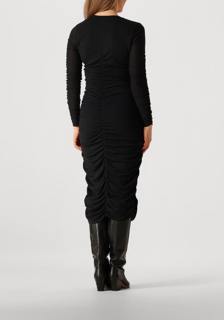 zwarte co'couture midi jurk regan cc rust mesh dress