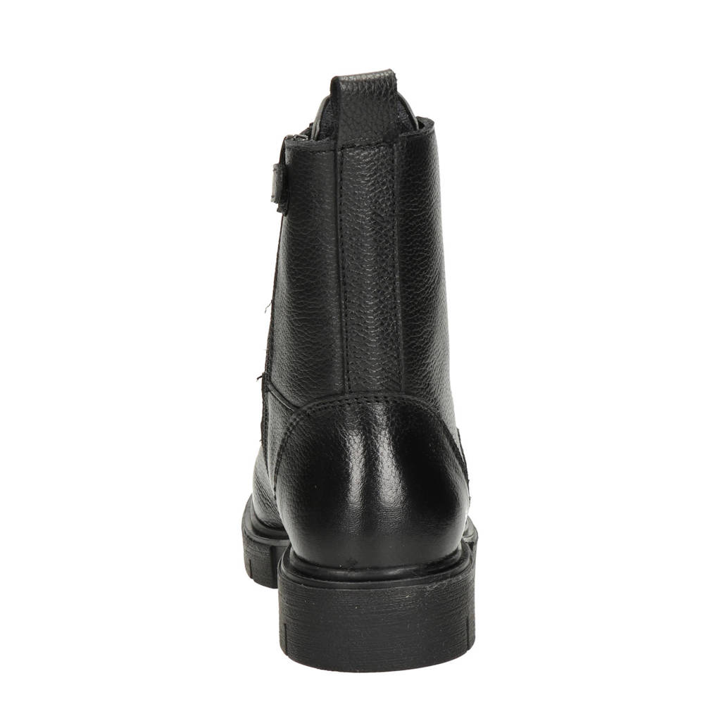 Nelson Kids leren veterboots zwart