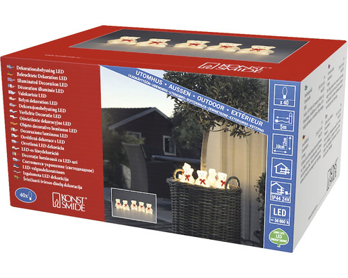 Konstsmide LED-lichtfiguur van acrylbeer, set van 5, warm wit licht, 40 leds