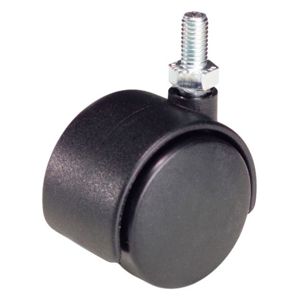 WOLFPACK Rueda Domestica Nylon Negro Espiga M8x40 mm. Af 11110117