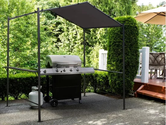 Pergola tonnelle pour barbecue - 277 x 149 cm - Anthracite