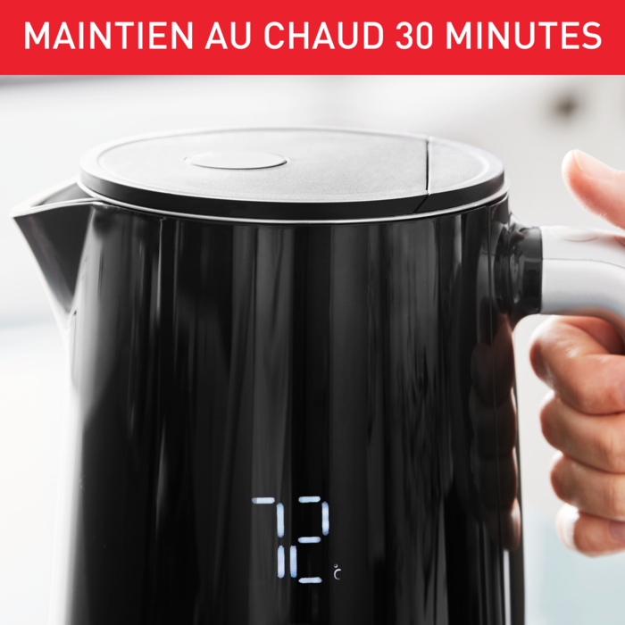 Bouilloire SMART'N LIGHT noire, écran numérique, 1,7L , 5 températures