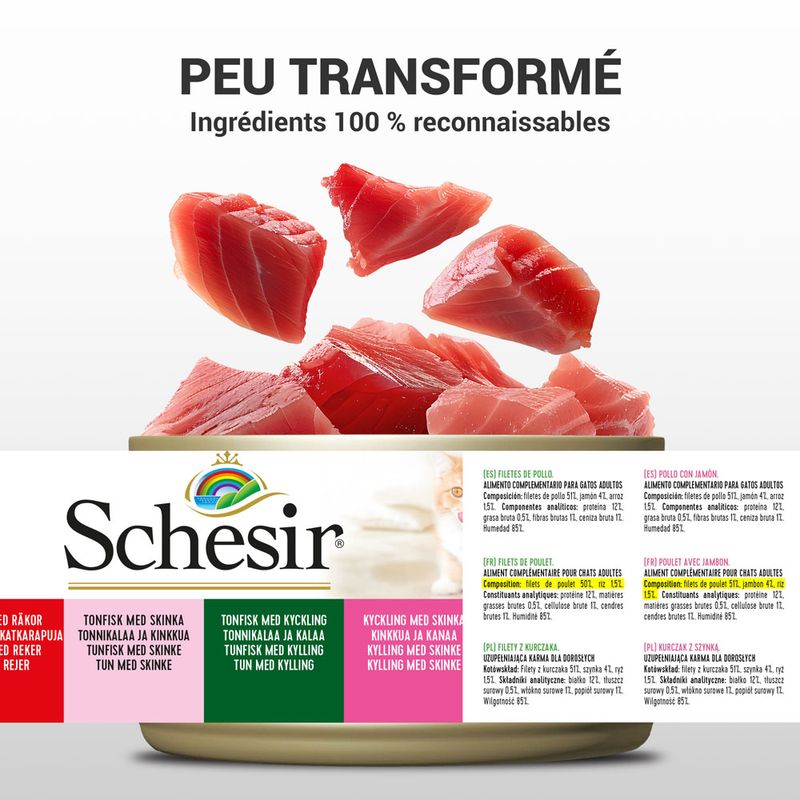 Lot mixte Schesir en gelée 6 x 85 g
