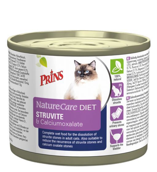 Prins Dieet NatureCare Struvite - Kattenvoer veterinair - 200 Gram - rund, kip