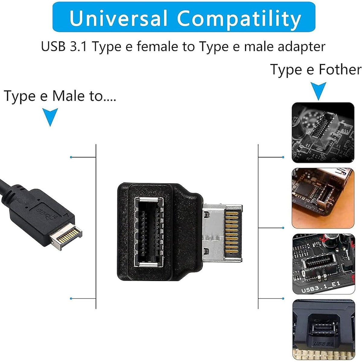 NÖRDIC Type E til Type E vinklet adapter