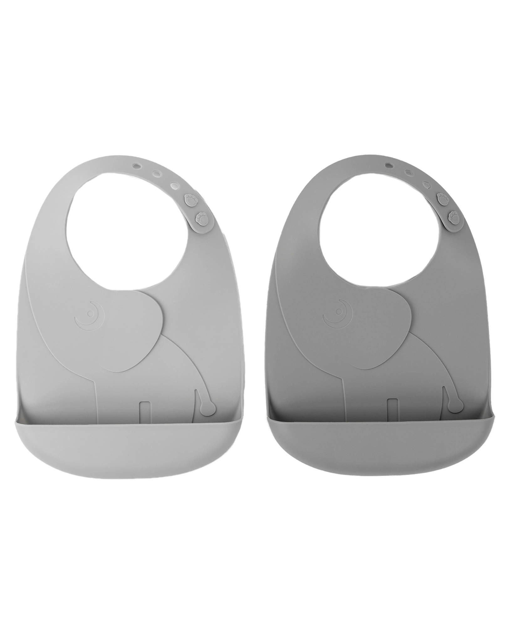 Silikon-Lätzchen PEEKABOO - ELPHEE 2er Pack in grau