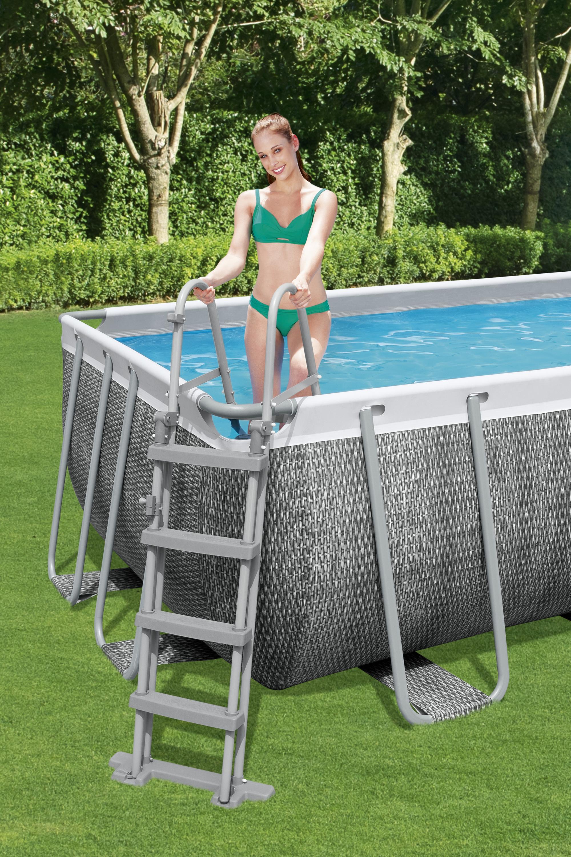 Bestway Pool Komplett-Set Rattan-Optik 488 x 244 x 122 cm
