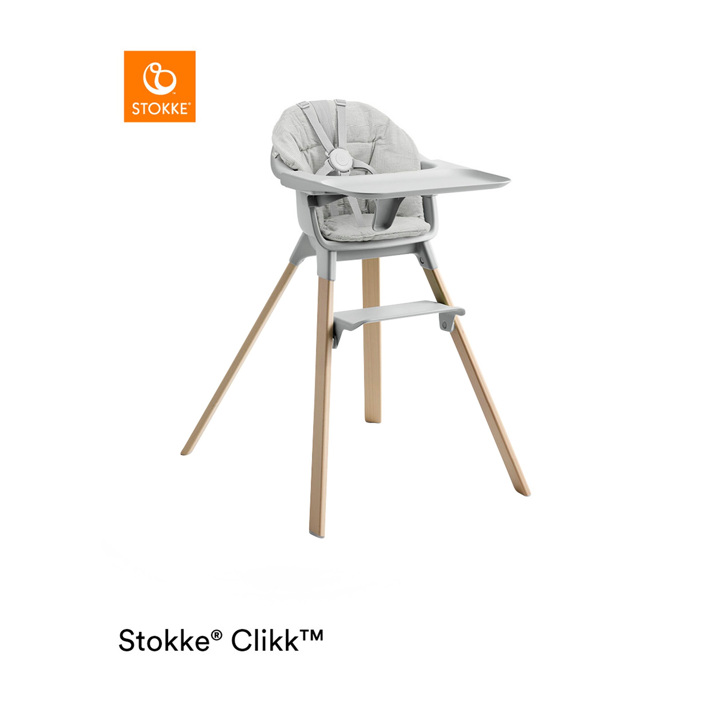 Stokke® - CLIKK™ Sitzkissen Organic Cotton mit schmutzabweisender Beschichtung Nordic Grey
