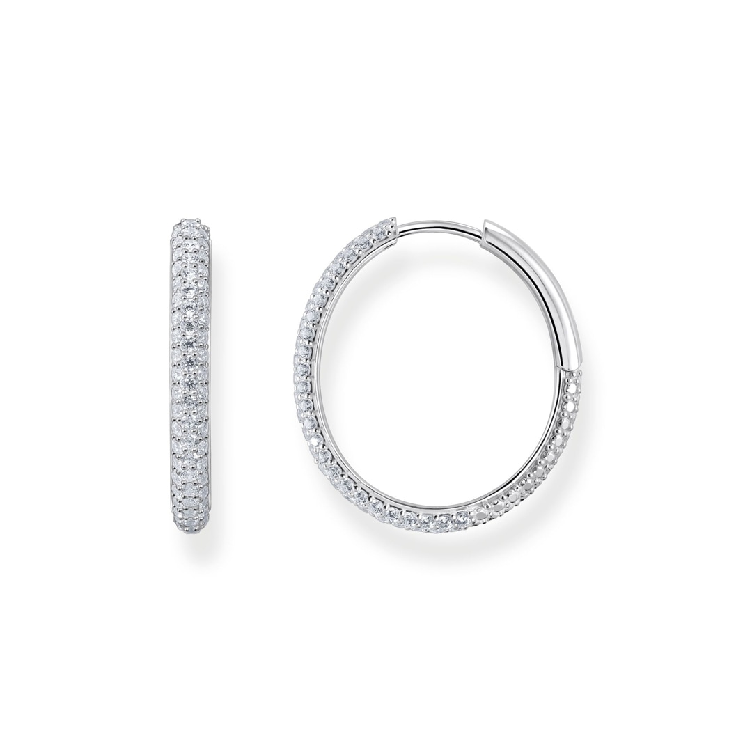 Thomas Sabo Sparkling White Creolen mit weissem Zirkonia-Pavé Silber