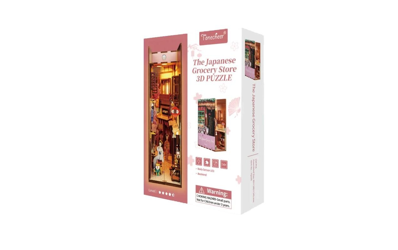 Bausatz Book Nook Japanese Grocery Store3D-Modell aus lasergeschnittenen Holzteilen