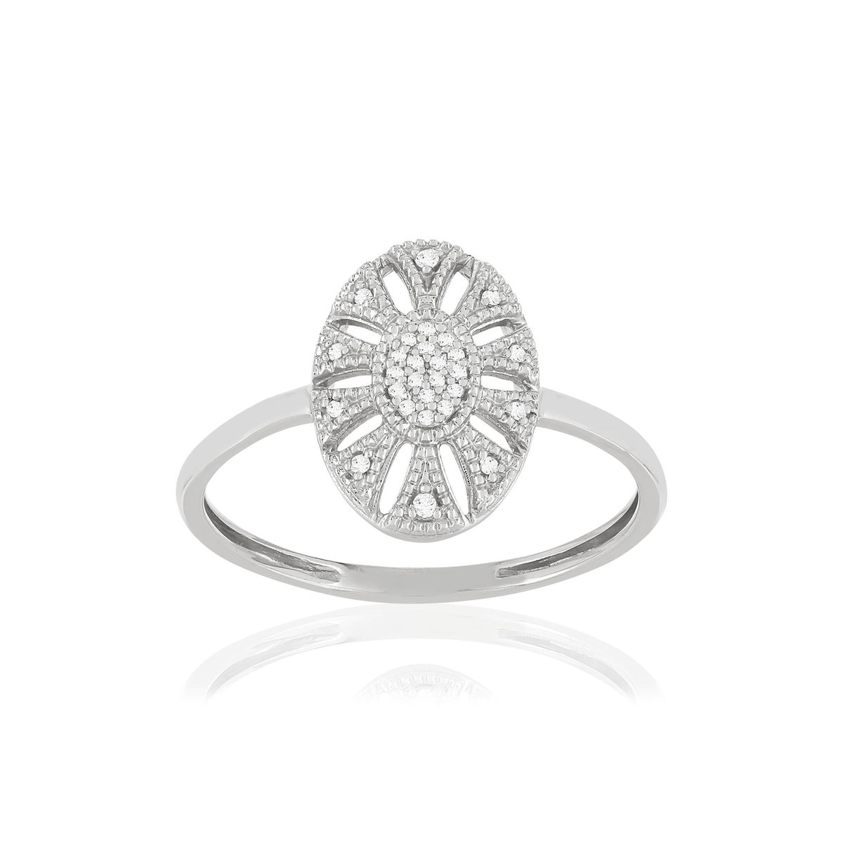 Bague or blanc 375 diamants