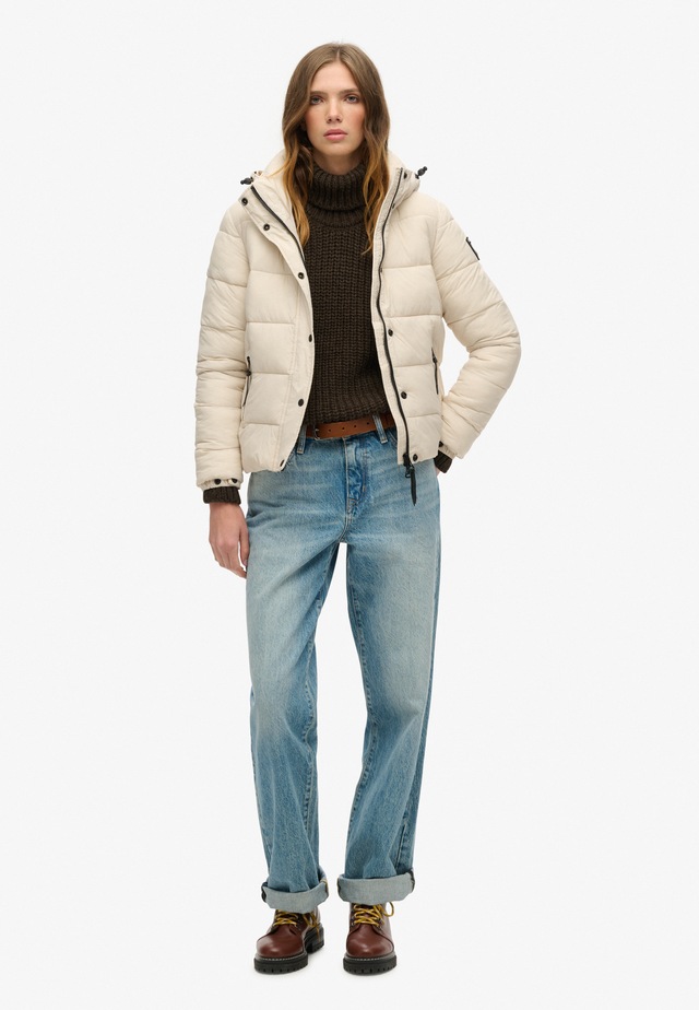 Superdry Steppjacke »FAUX FUR SHORT HOOD PUFFER« mit Kapuze
