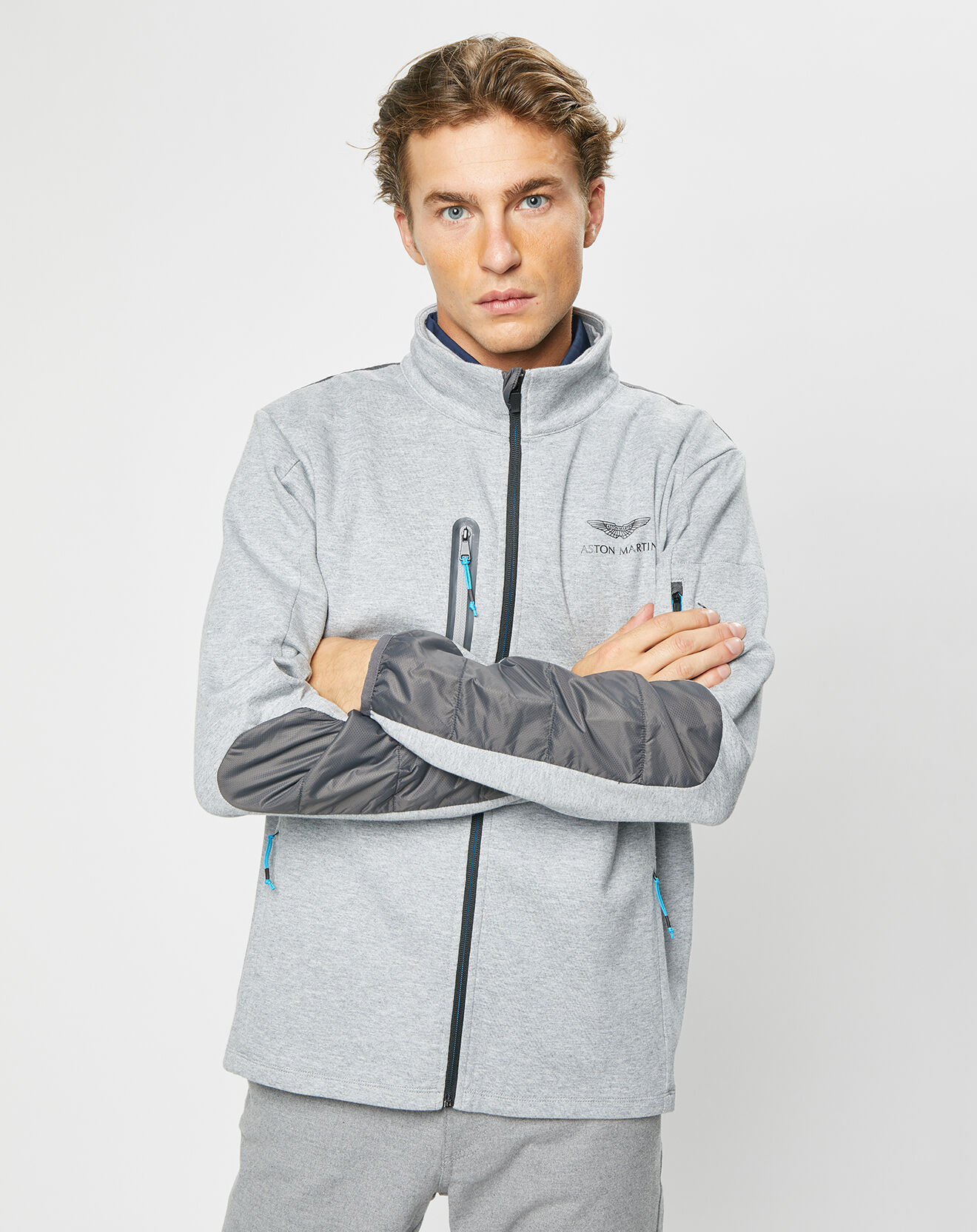 Hackett London Blouson Sweat Hybride Aston Martin Racing  gris