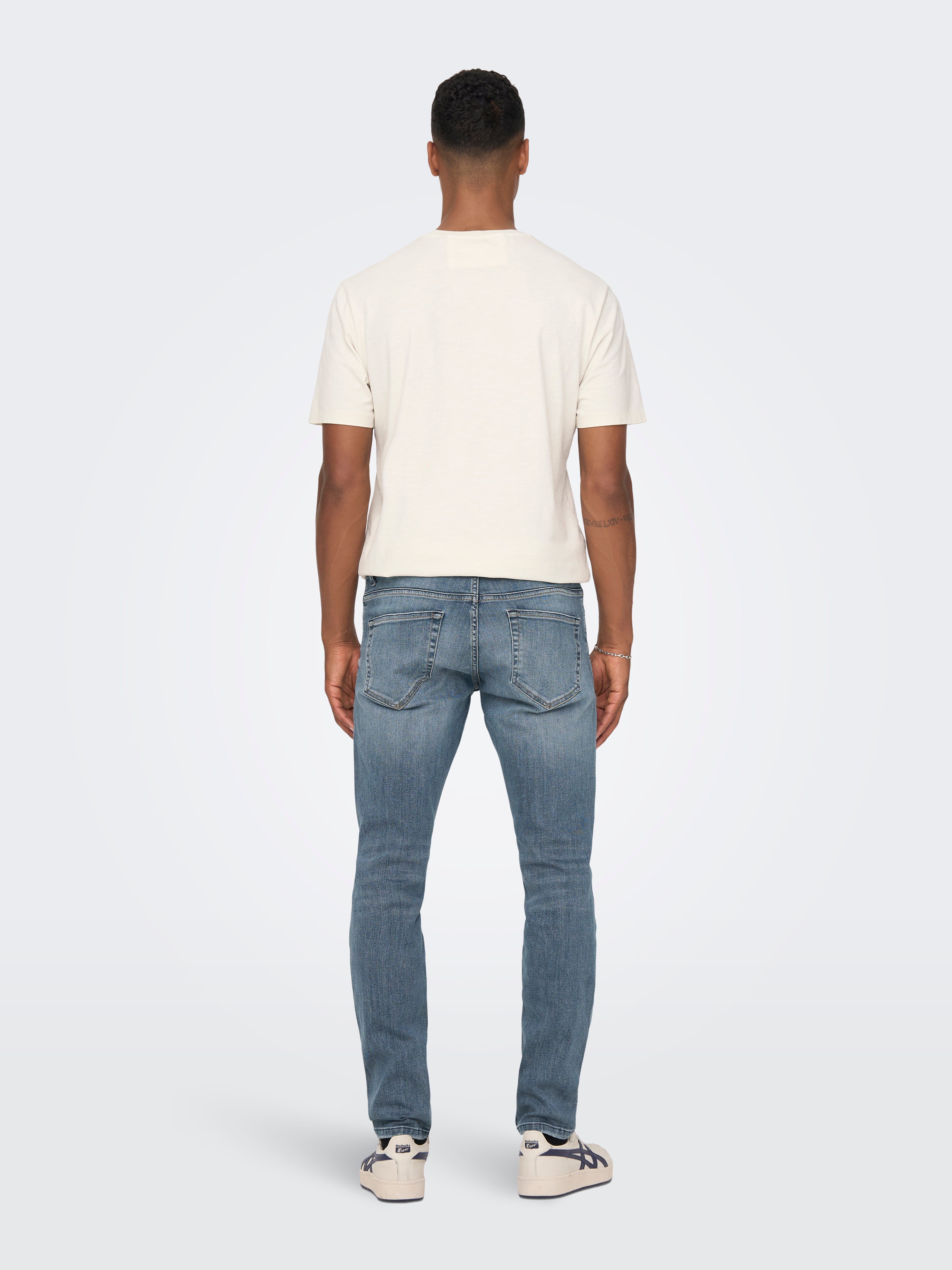 ONSLOOM Mittlere Taille Slim Fit Jeans Dark Blue Denim