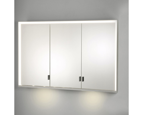 KEUCO Royal Lumos spiegelkast, 140 x 16,5 x 73,5 cm, zilver, 3-deurs, LED, IP24, inbouw, 723