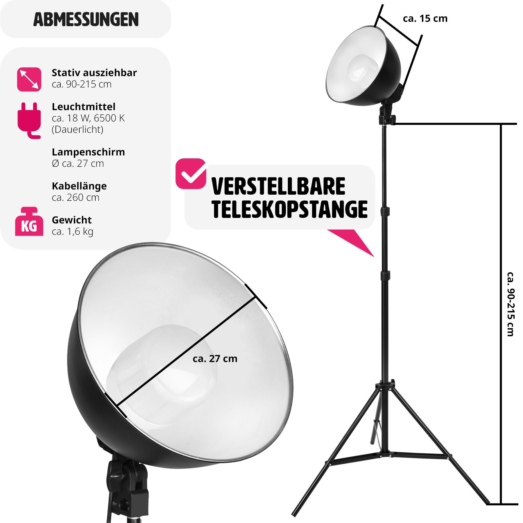 2er-Set Studioleuchte
