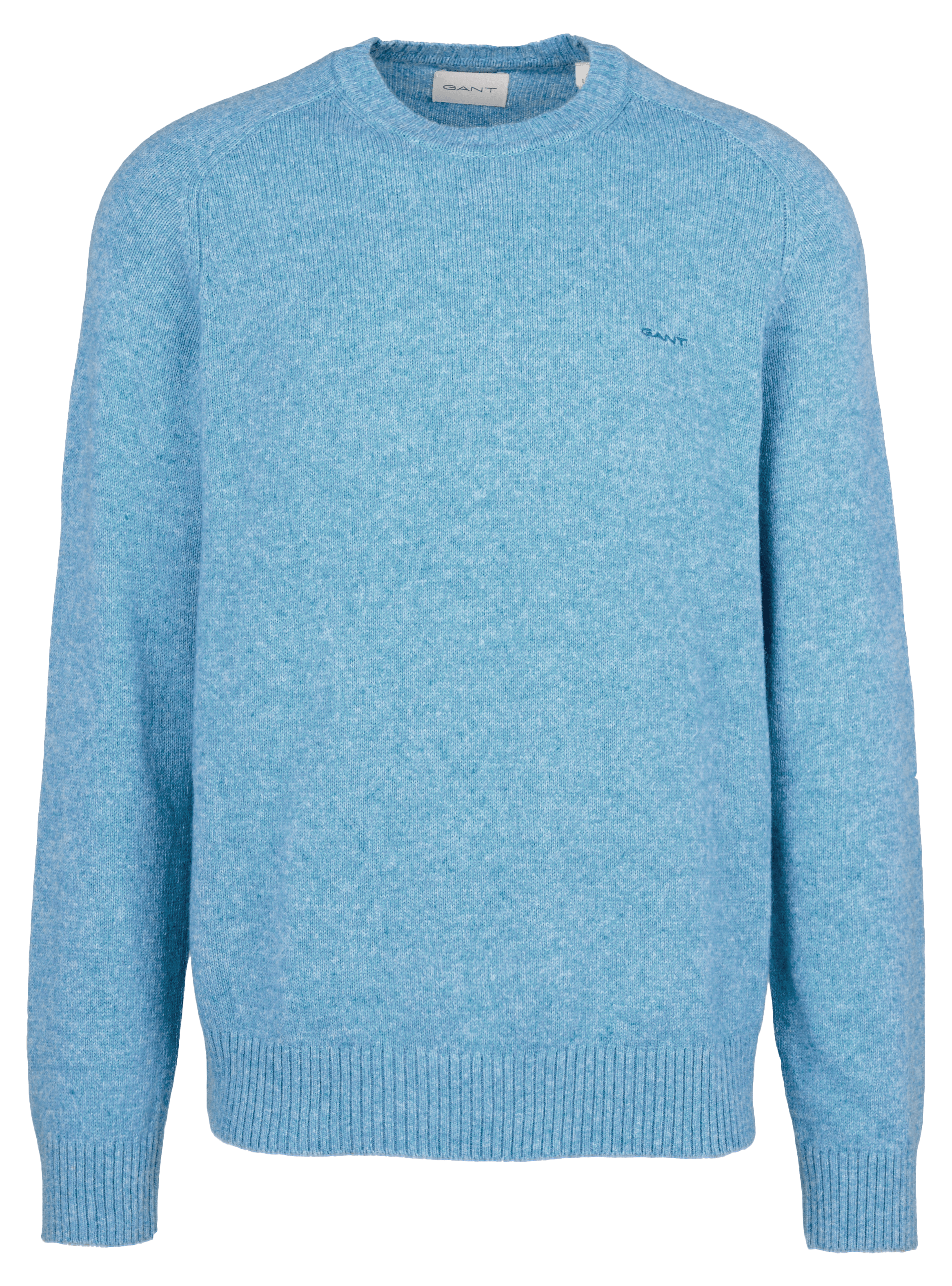 Pull col rond en laine mélangée | Bleu
