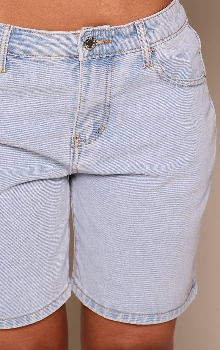 Bleu Clair Short Boyfriend Ample Taille Basse Petite