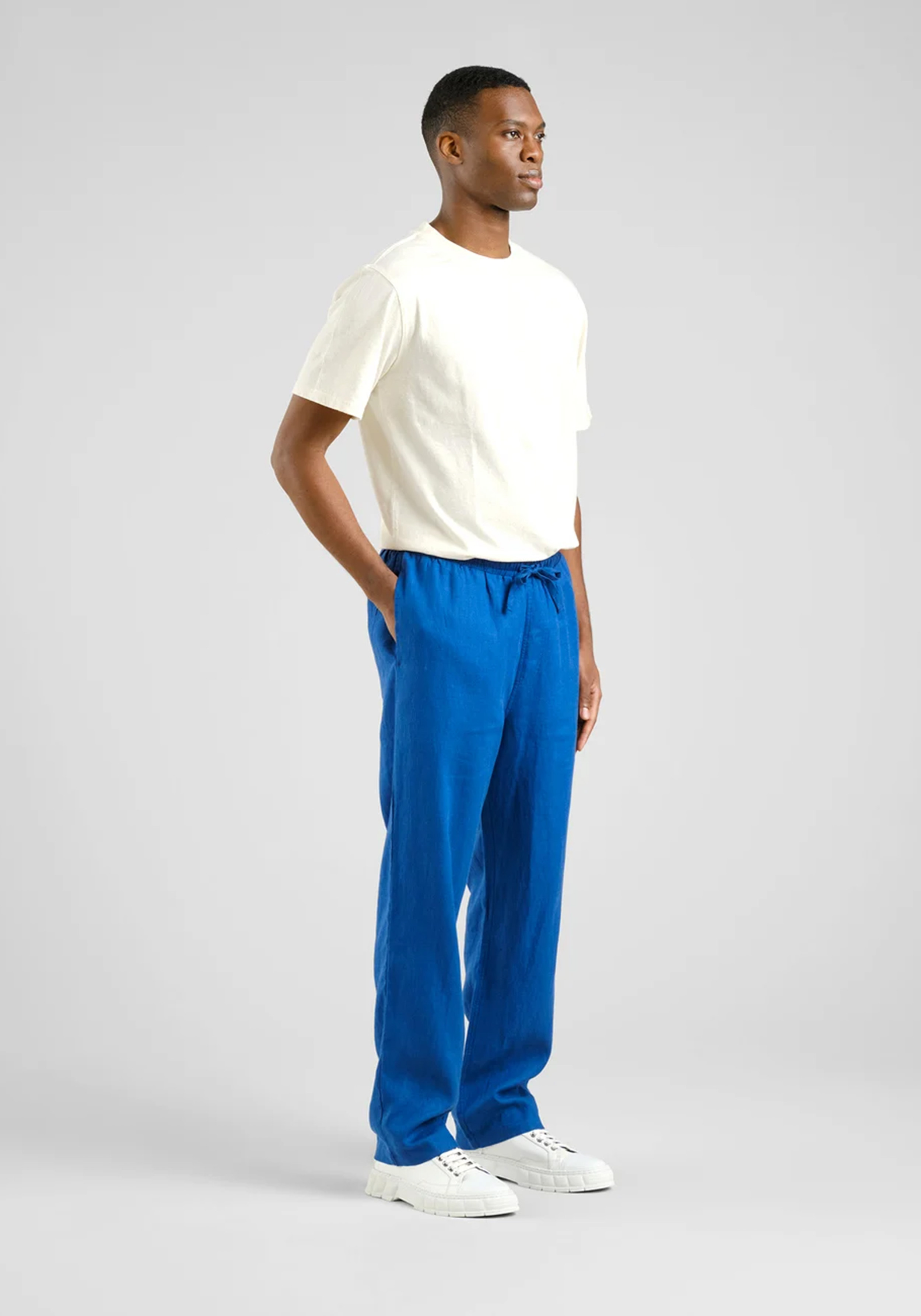 Dedicated Stoffhose Klitmoeller Linen Limoges Blue