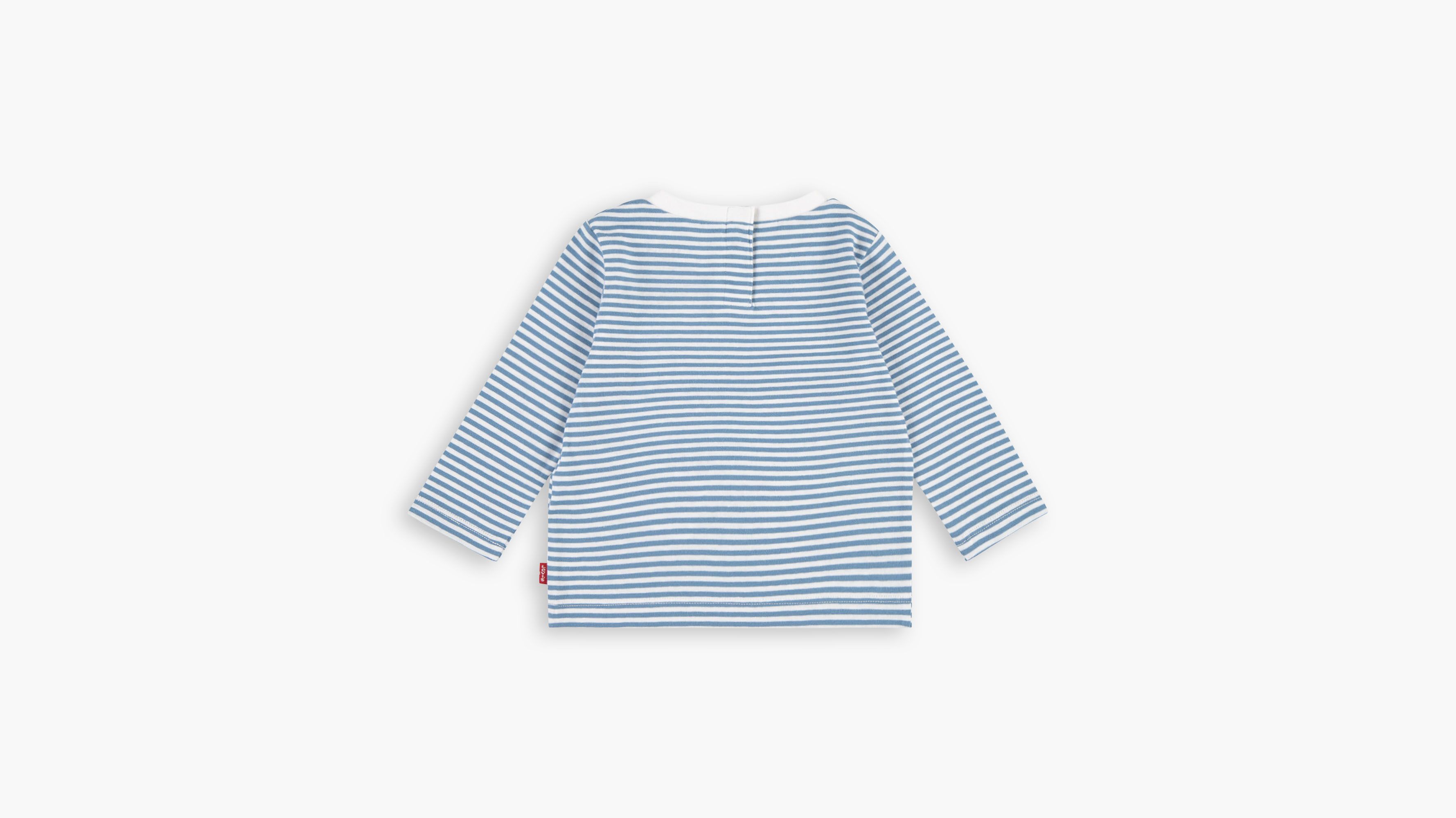 Bébé t-shirt manche longue rayures logo Batwing - Coronet Blue - Bleu