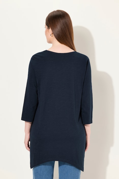 Shirt, A-Linie, V-Ausschnitt, 3/4-Arm, Biobaumwolle