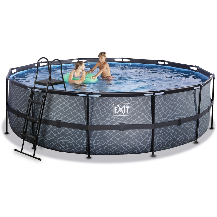 EXIT Frame Pool ø488x122cm (12v Sandfilter) – Grau