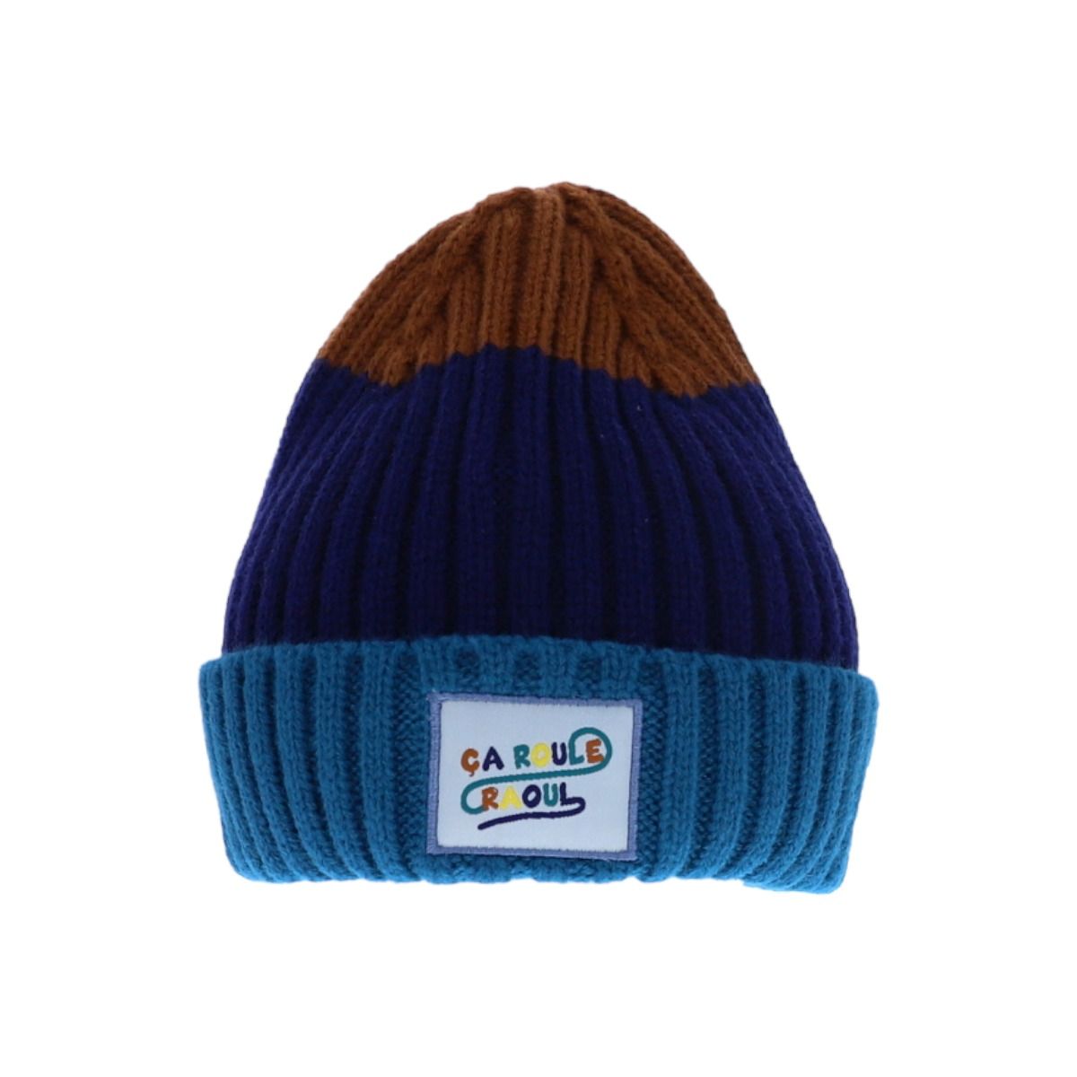 Bonnet enfant bleu et marron ça roule Raoul - A bicyclette Petit toi