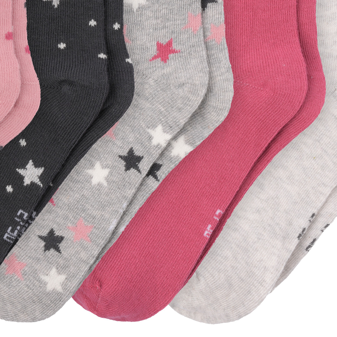 Topolino 5 Paar Mädchen Socken im Set grau / rosa