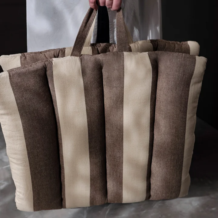Ferm Living - Strand Faltmatte, braun / beige