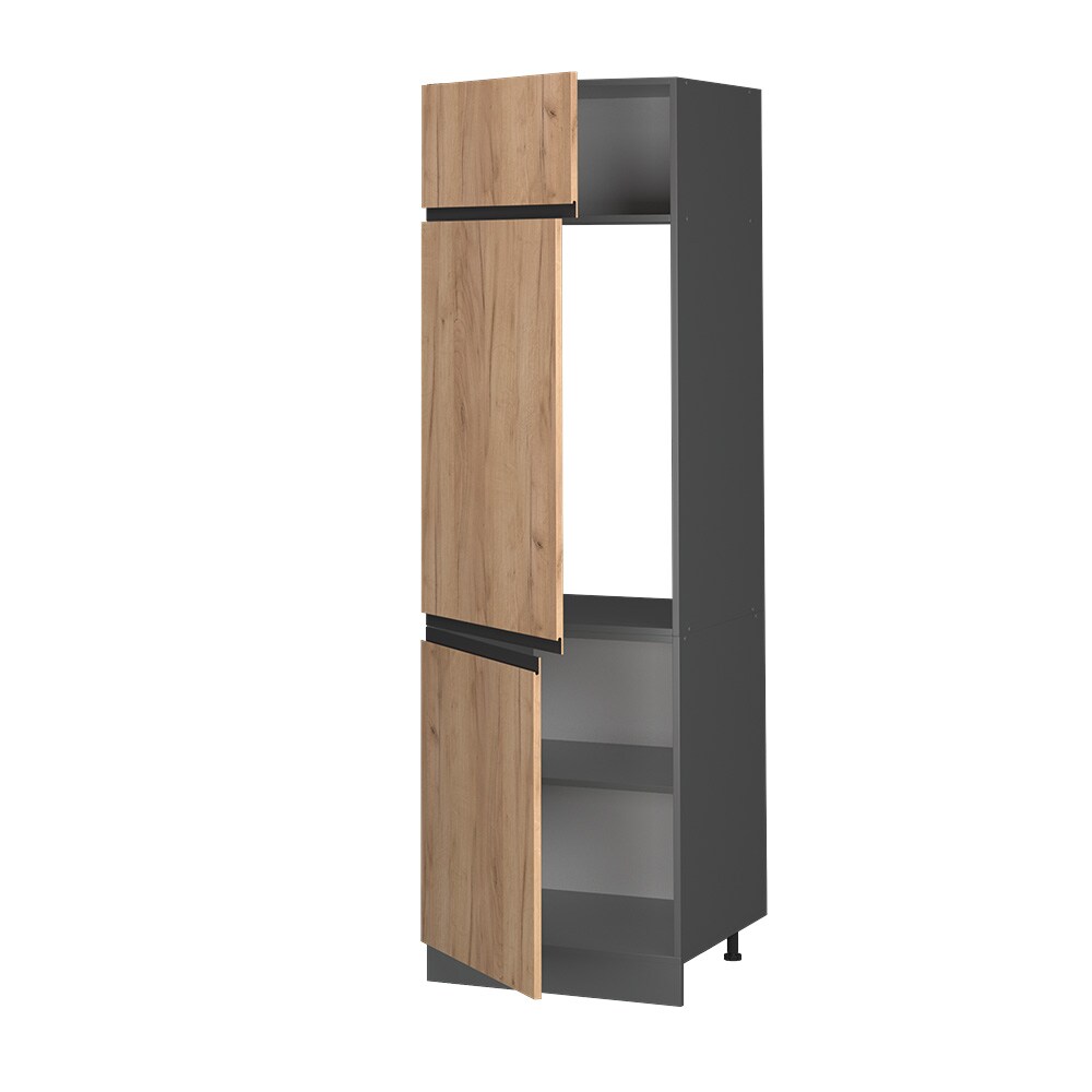 Vicco Kühlumbauschrank Küchenschrank Küchenmöbel R-Line J-Shape Anthrazit Eiche 60 cm modern