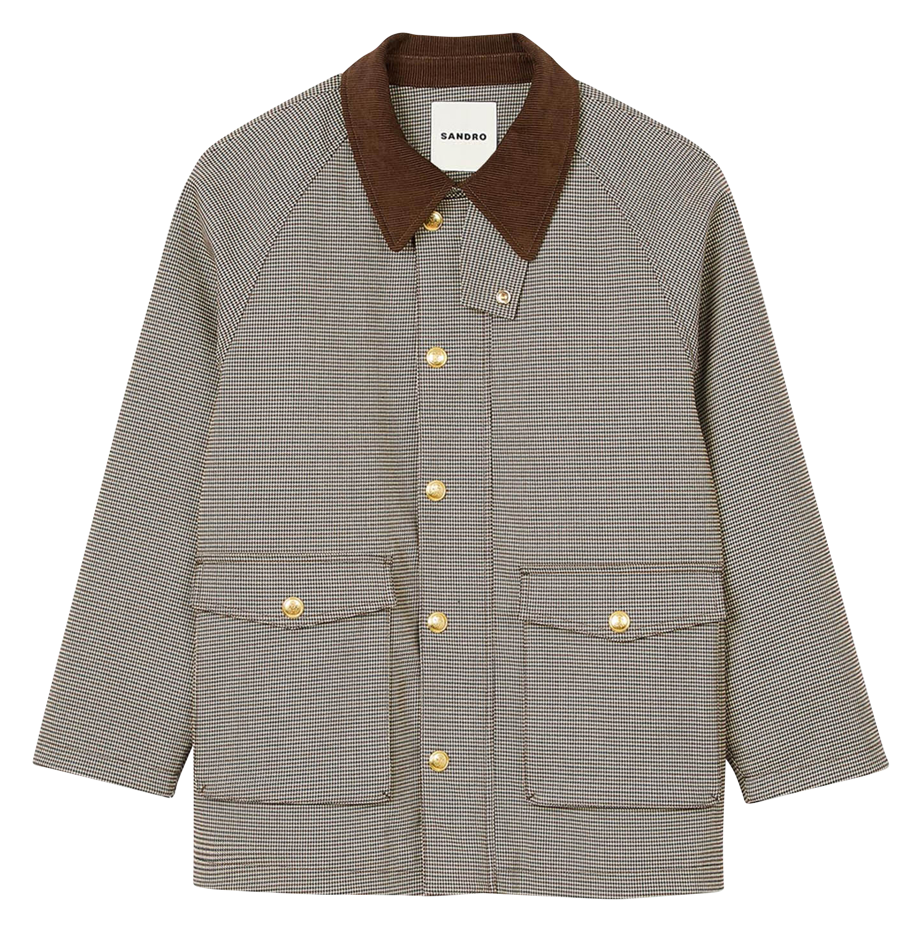 Veste col chemise à carreaux | Marron