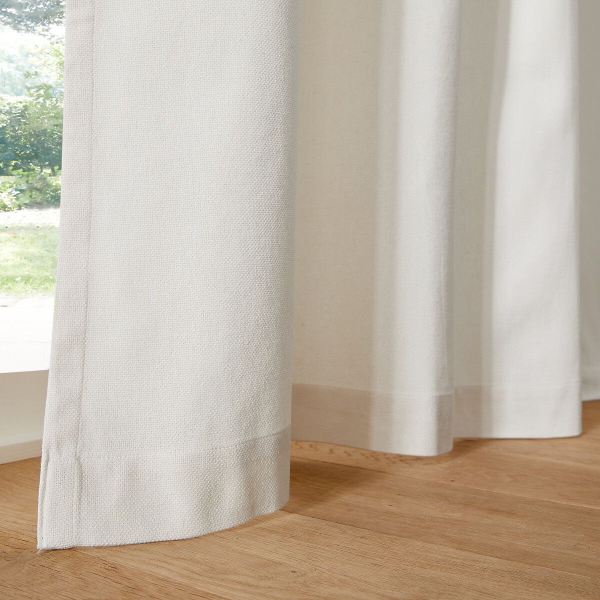 LA REDOUTE INTERIEURS<br>Cortina lisa com ilhós, feita de algodão tecido Panamá
