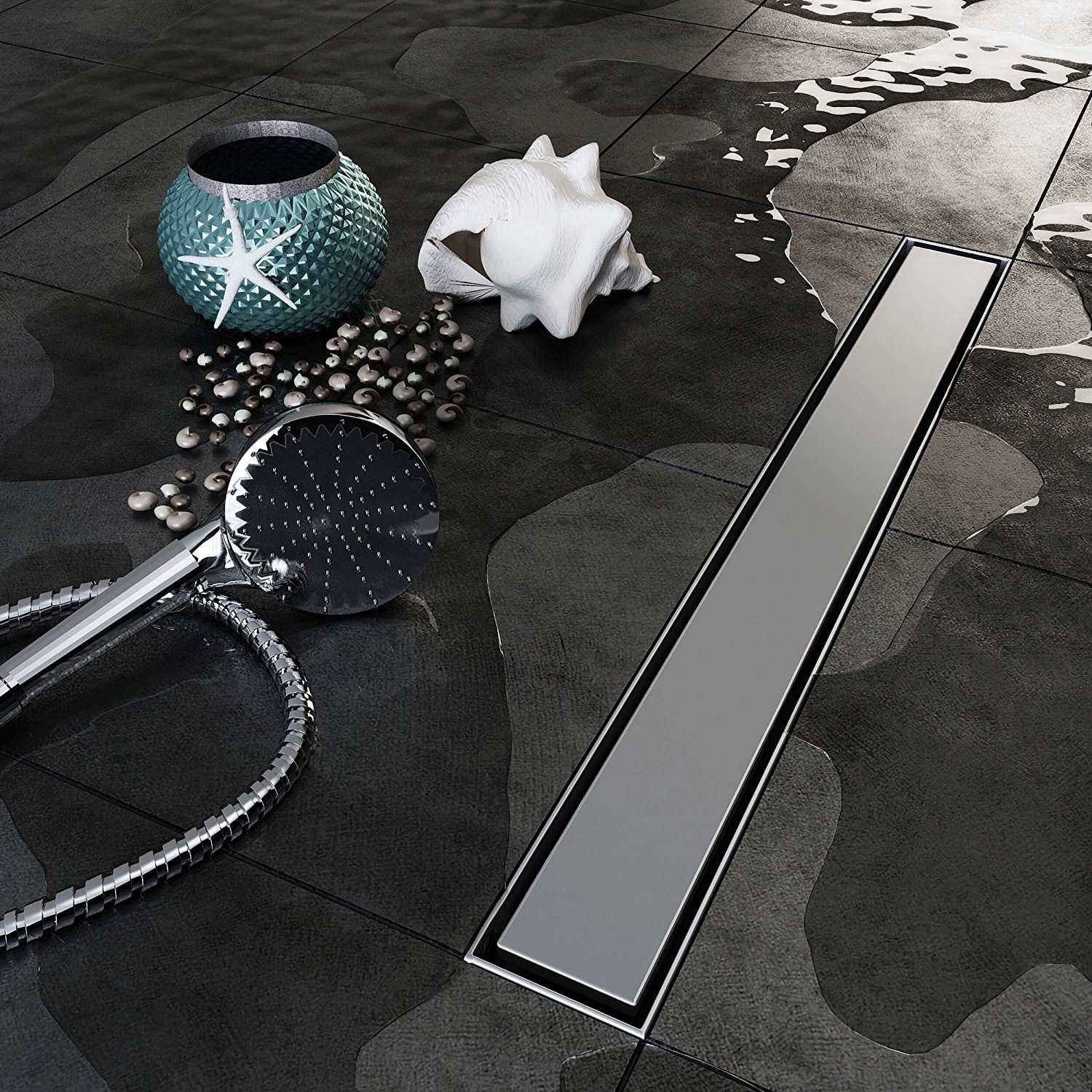 Mueller Tiles tegel douchegoot met flens 70x7cm