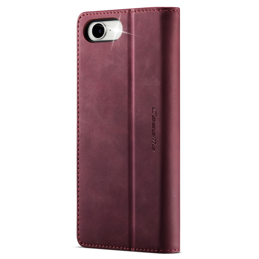 iPhone 16e Leder Tasche Flip Wallet Etui mit Kartenfächern (RFID Schutz) - Rot