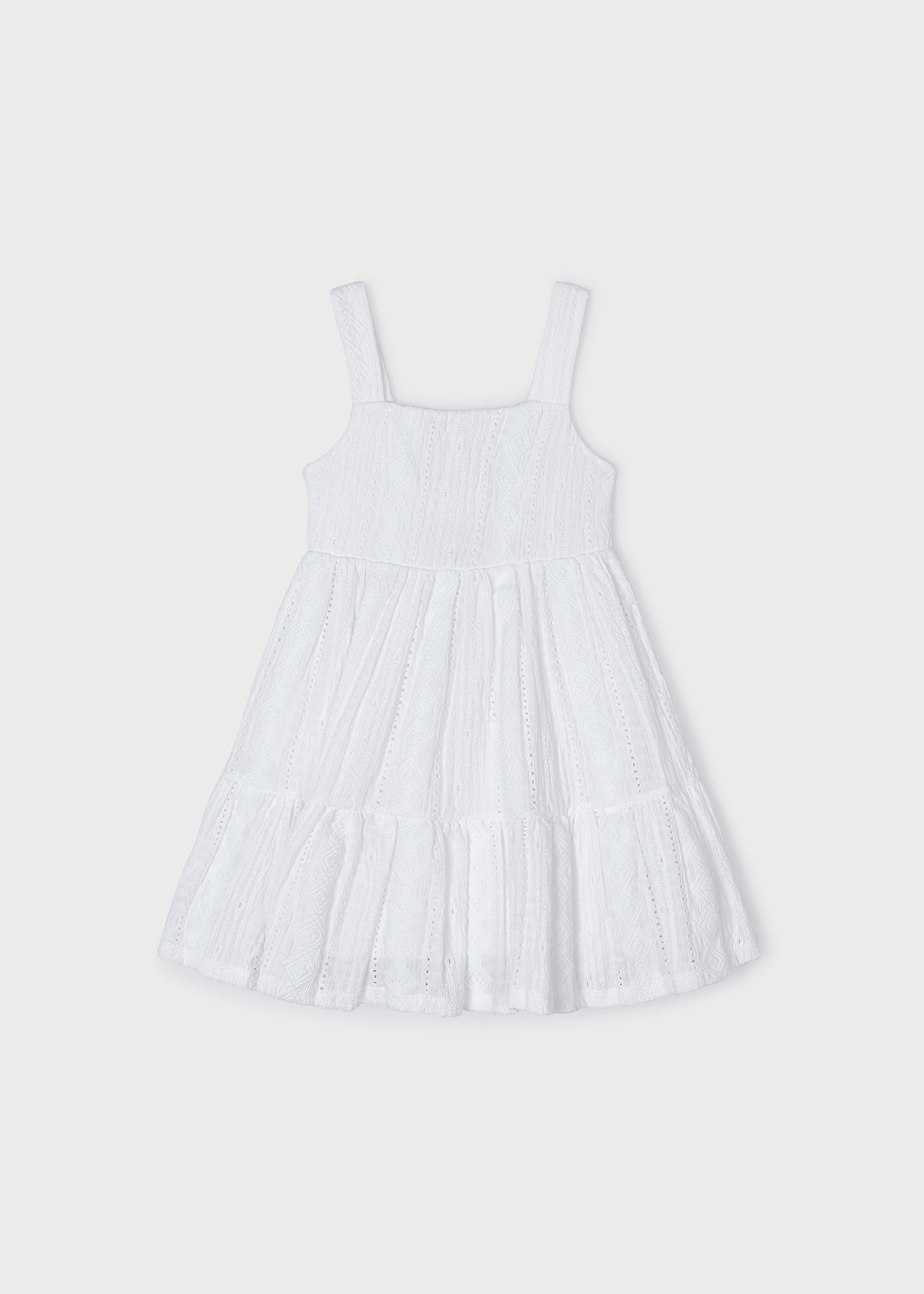 Vestido perfurado com estampa de flamingo para meninas