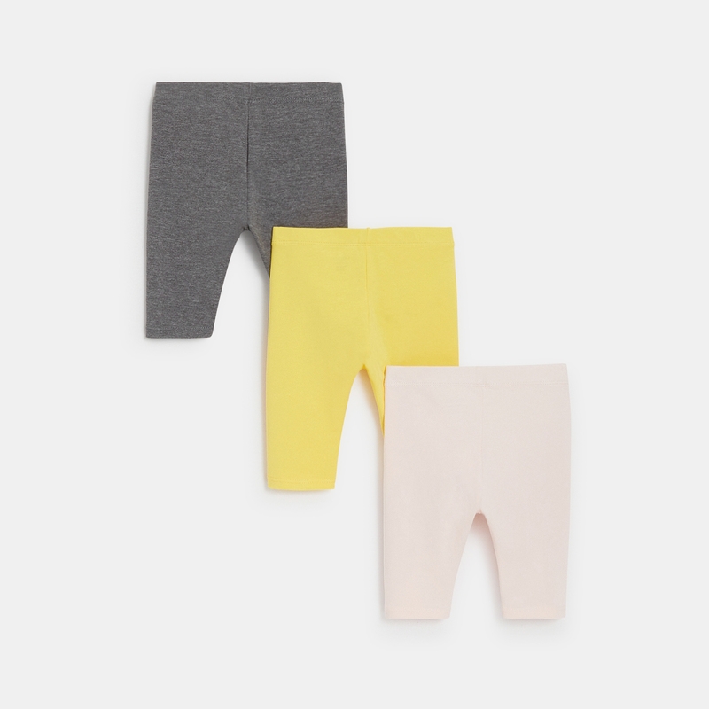 Legging caleçon (lot de 3) jaune bébé fille