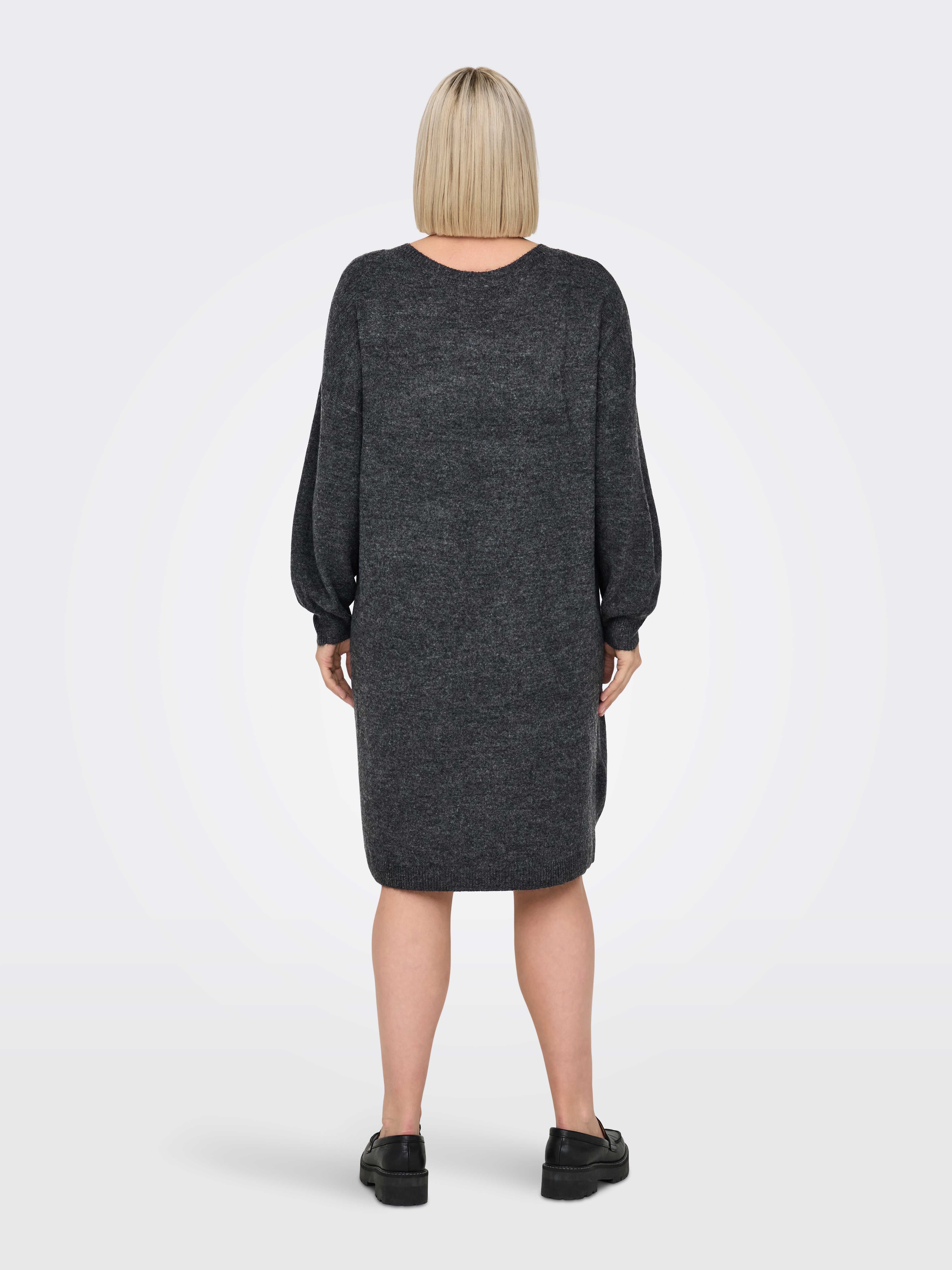 CARMANIFESTA Midikleid Dark Grey Melange