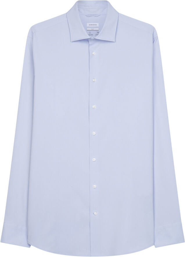 Seidensticker Performance shirt Slim Long sleeve Kent-Collar Uni Blue