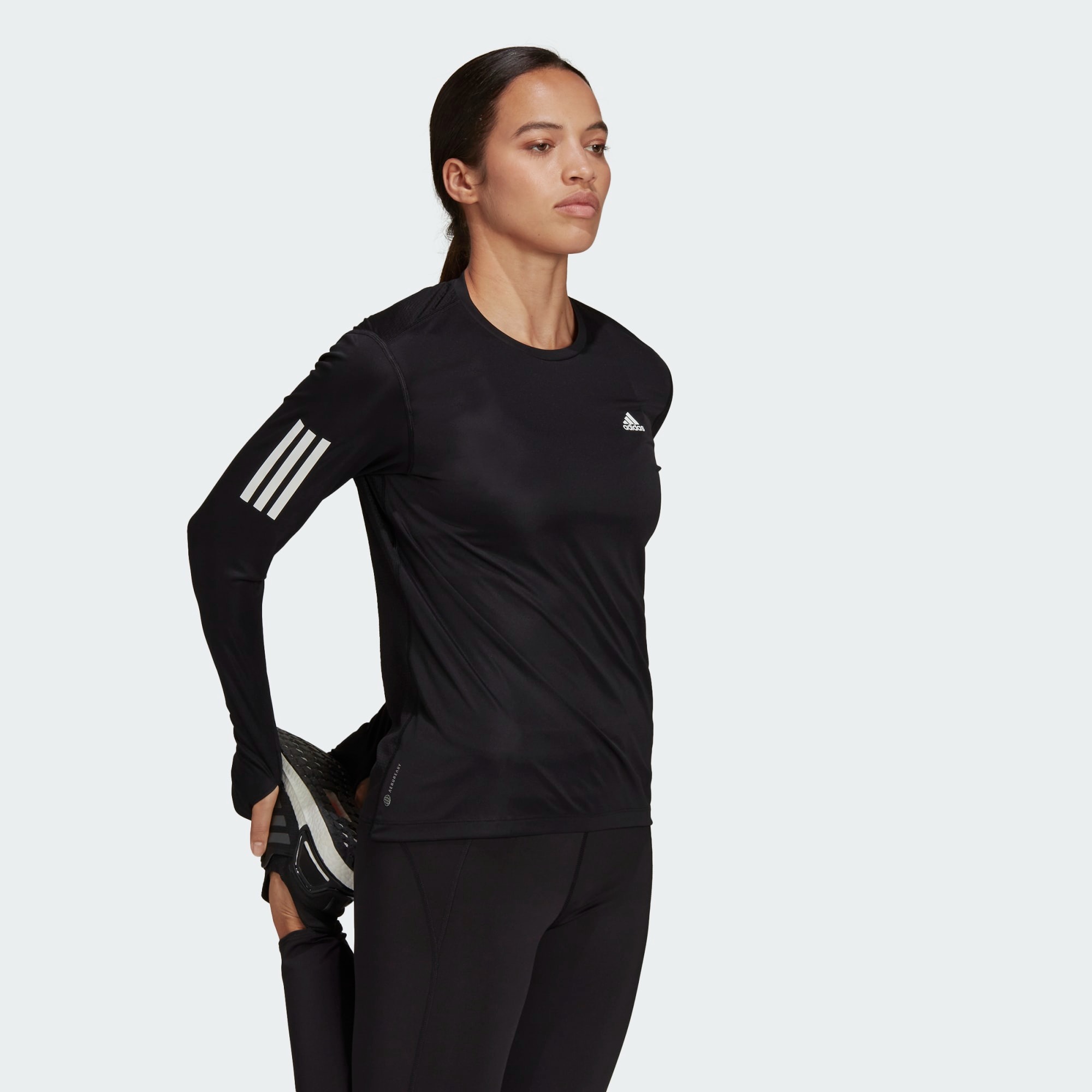 Own The Run Long Sleeve Tee Dame Black