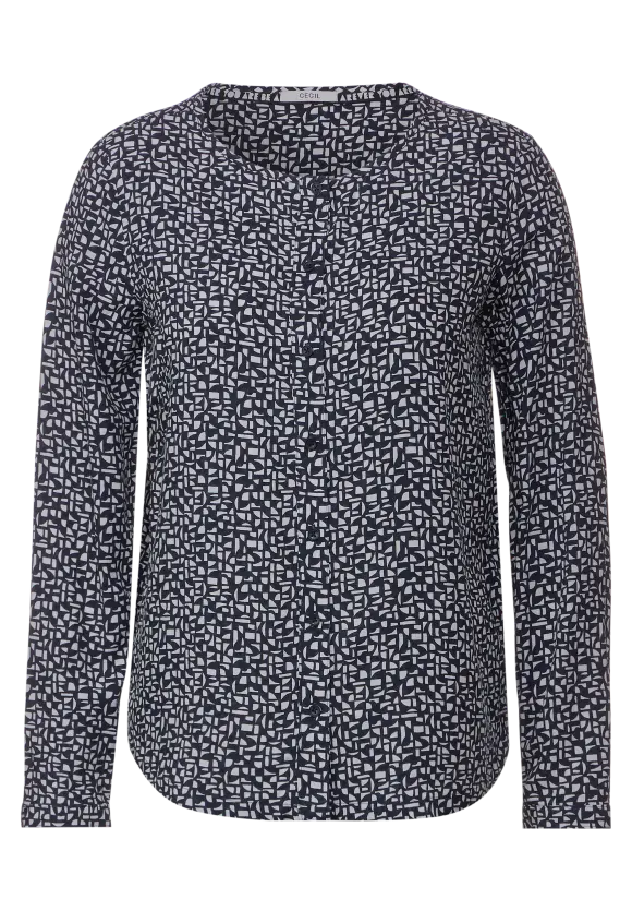 Dobby Viskosebluse - universal blue