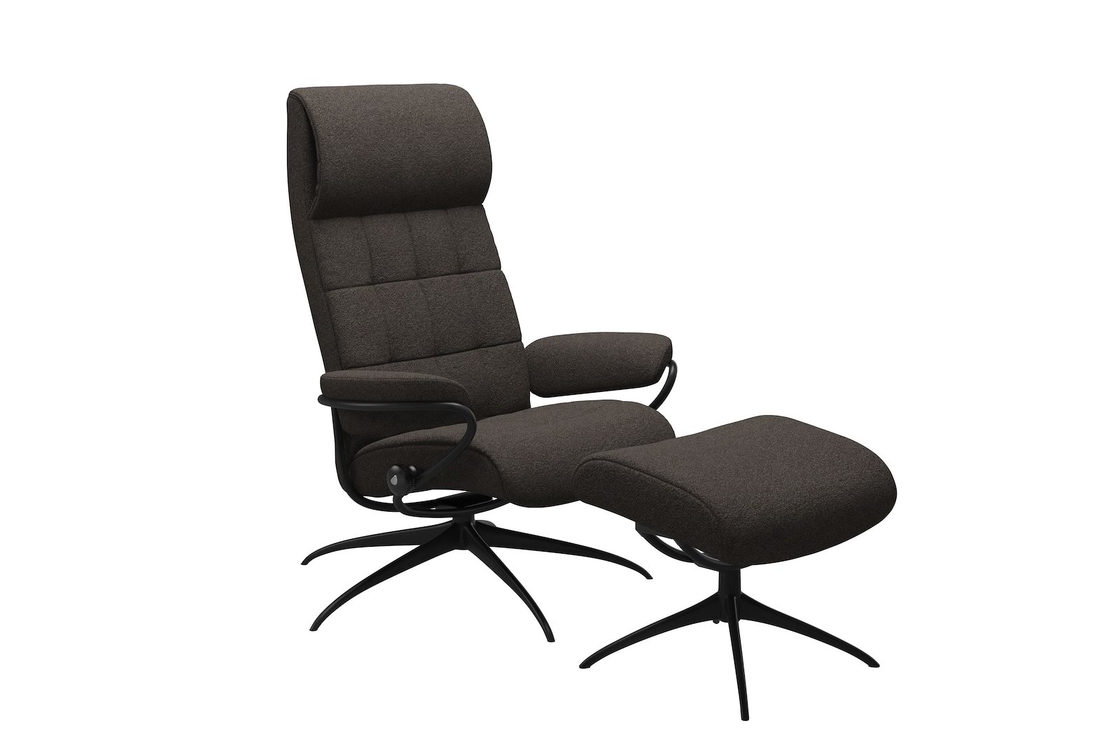 London lenestol m/krakk Tekstil Orchid Brown - Star - Matt Black