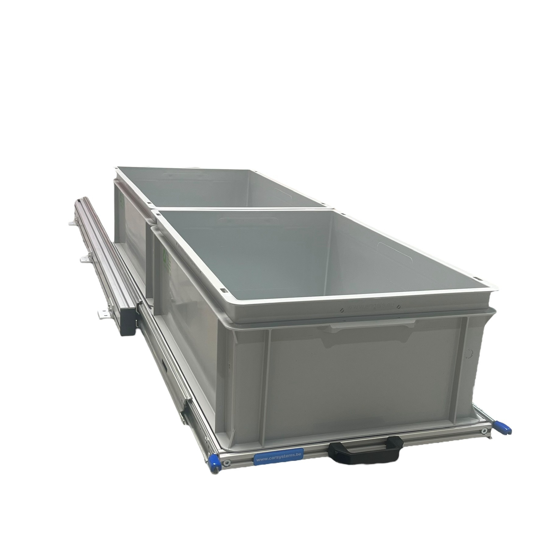 Aluminium schuifframe 120x40 cm met 2 open bakken