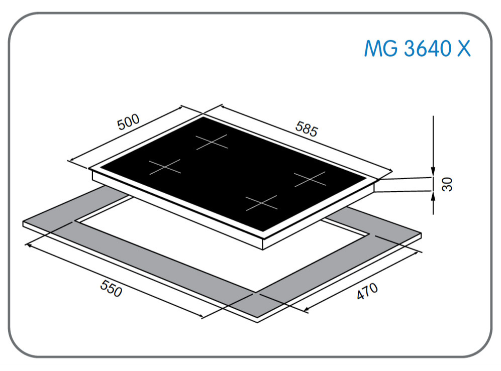 PLACA A GÁS MEIRELES MG 3640 X 60CM INOX 4 QUEIMADORES 60CM INOX