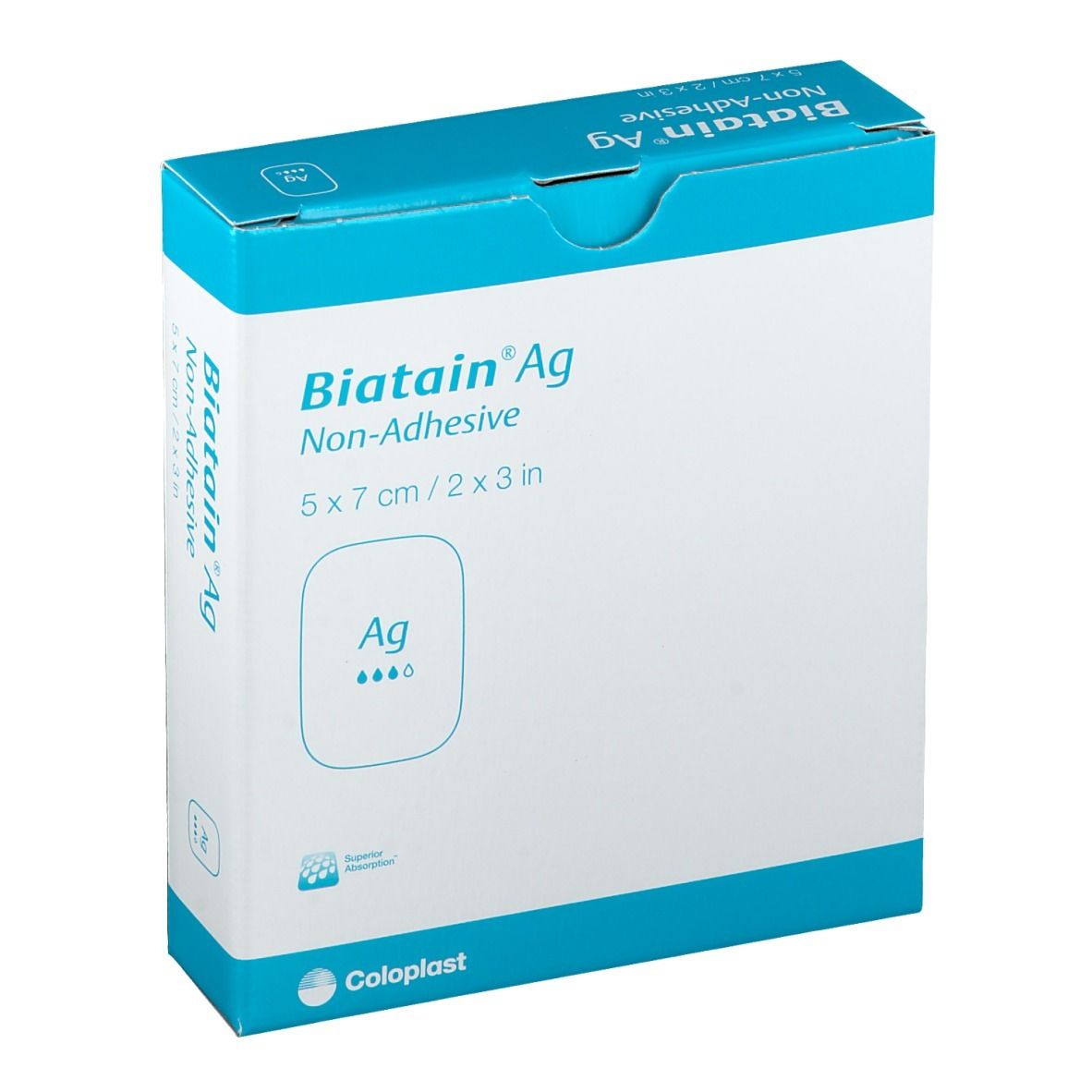 BIATAIN® Ag Schaumverband mit Silber nicht-haftend 5 x 7 cm